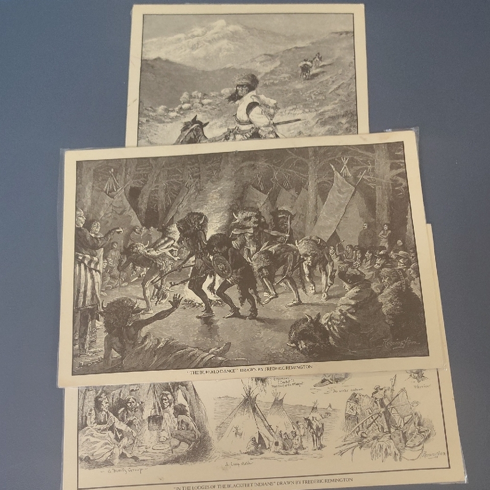 Harper's Weekly Reprints by Fredrick Remington Postcards Laminated **Call-outs**